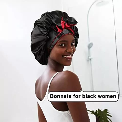 Satin Bonnet Silk Hair Bonnets for Black Women Curly Hair Wrap for Sleeping Cap