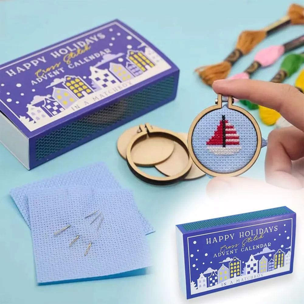 Christmas Cross Stitch Advent Calendar Countdown Advent Calendar Embroidery Kit~