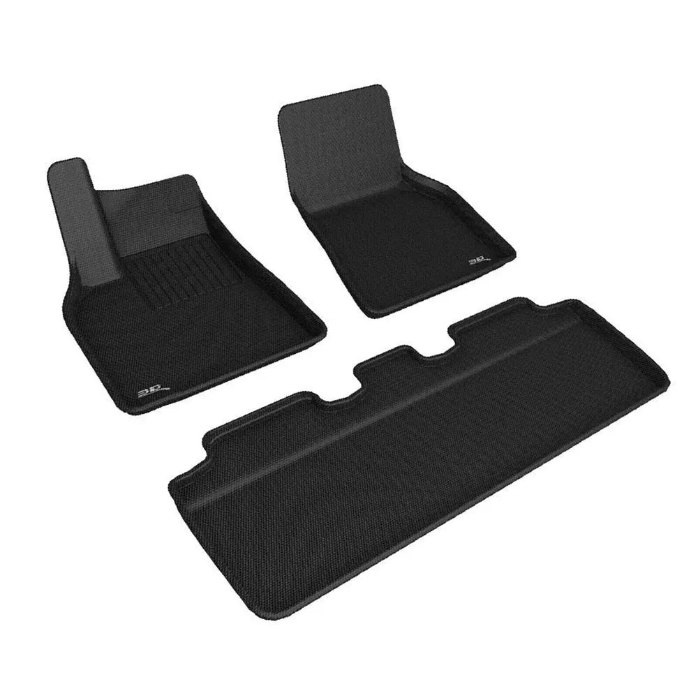 No Logo 3D Maxpider For 2021-2024 Tesla Model Y All Weather Floor Mat Set Black