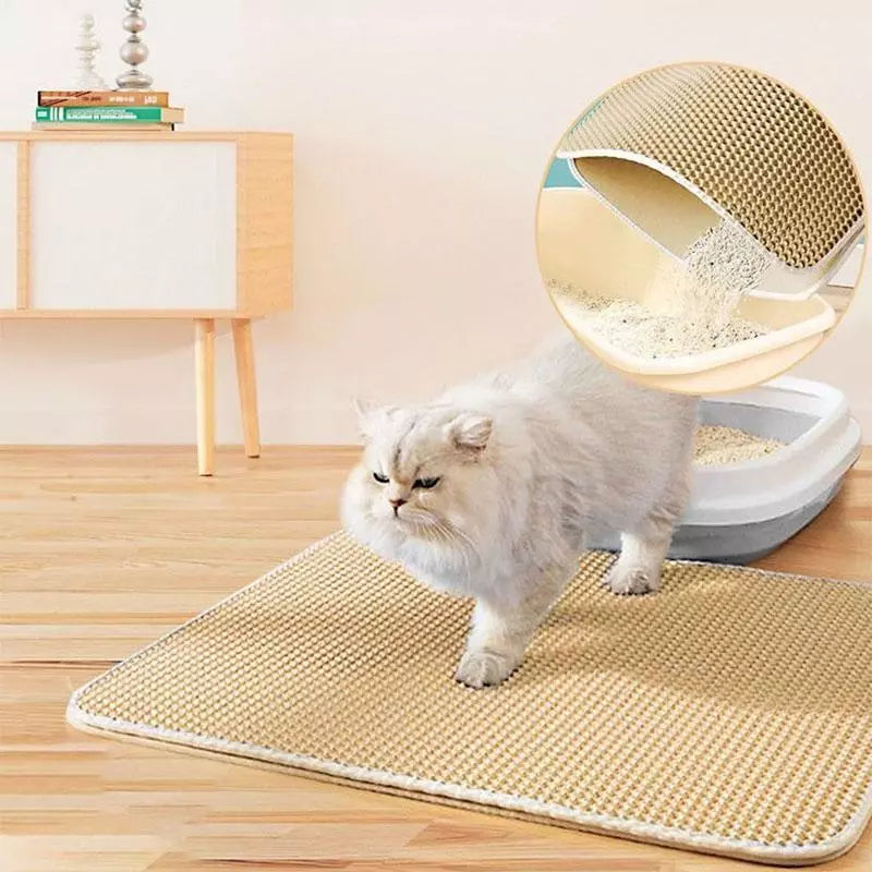 Pet Cat Litter Mat Waterproof Double Layer Litter Trapping Pet Litter Box Mat