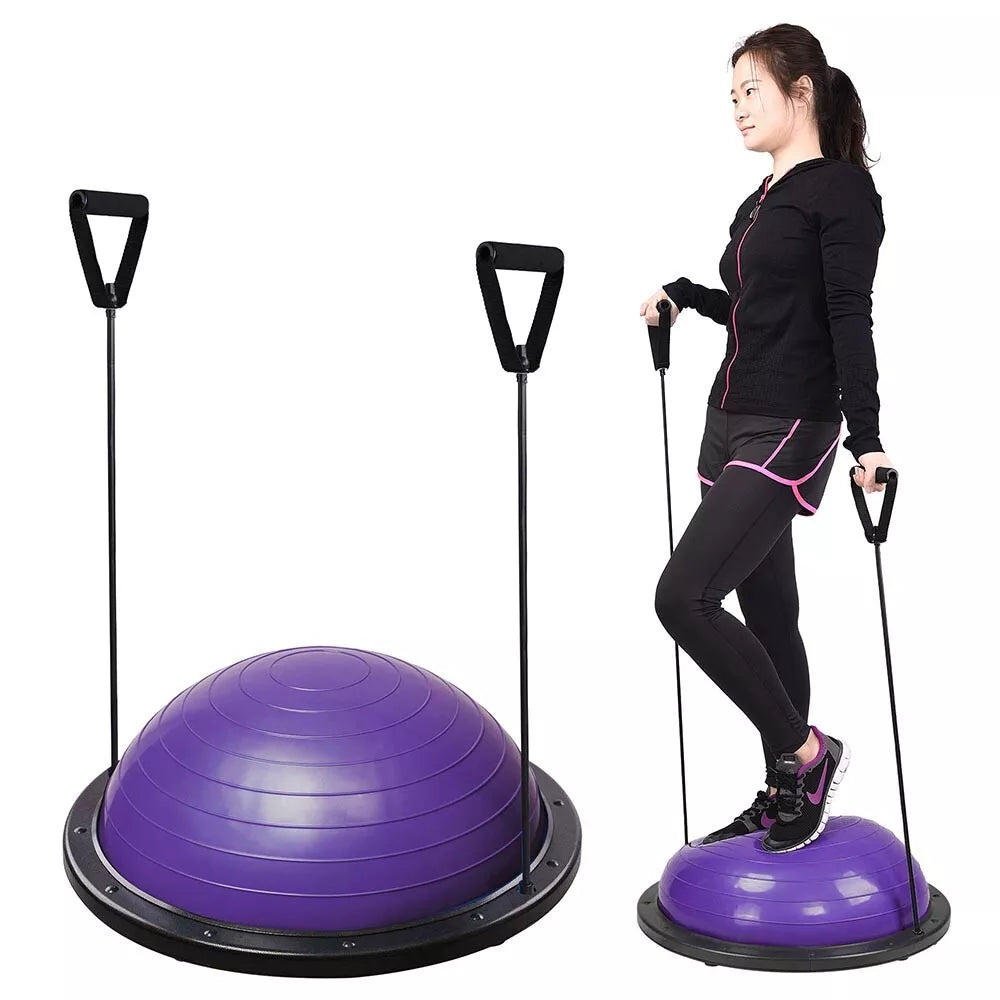 Yoga Ball Trainer Exercise Ball Balance w/Resistance Bands & Foot Pump Fitness