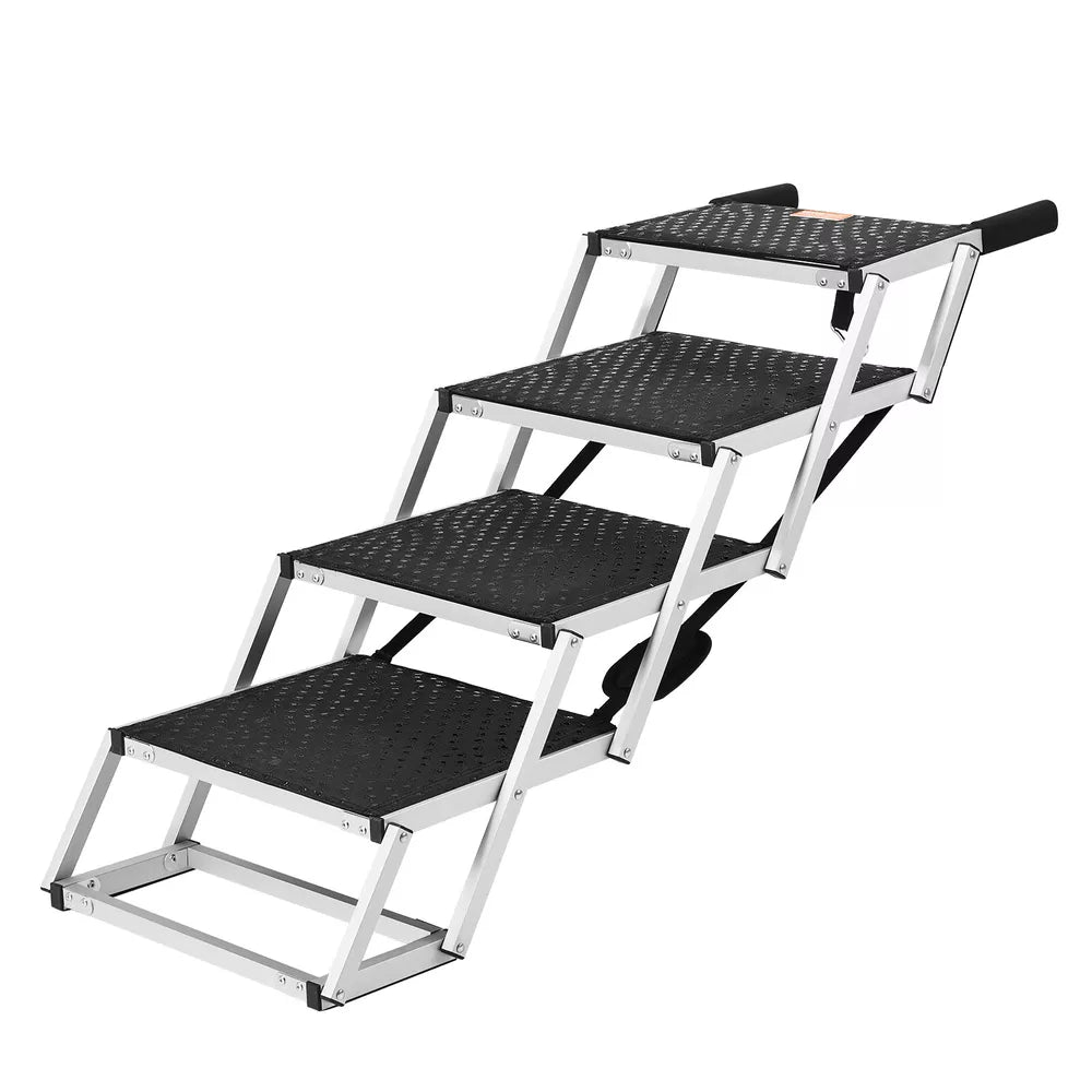 VEVOR Dog Stair for Cars 4-step Folding Dog Steps Aluminum Loads up to 150 lbs