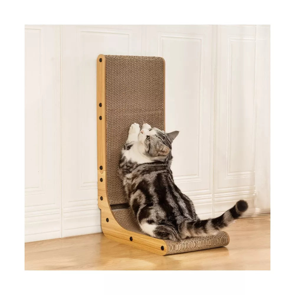 L Shape Cat Scratcher, 26.8 Inch Cat Scratchers for Indoor Cats, Protecting F...