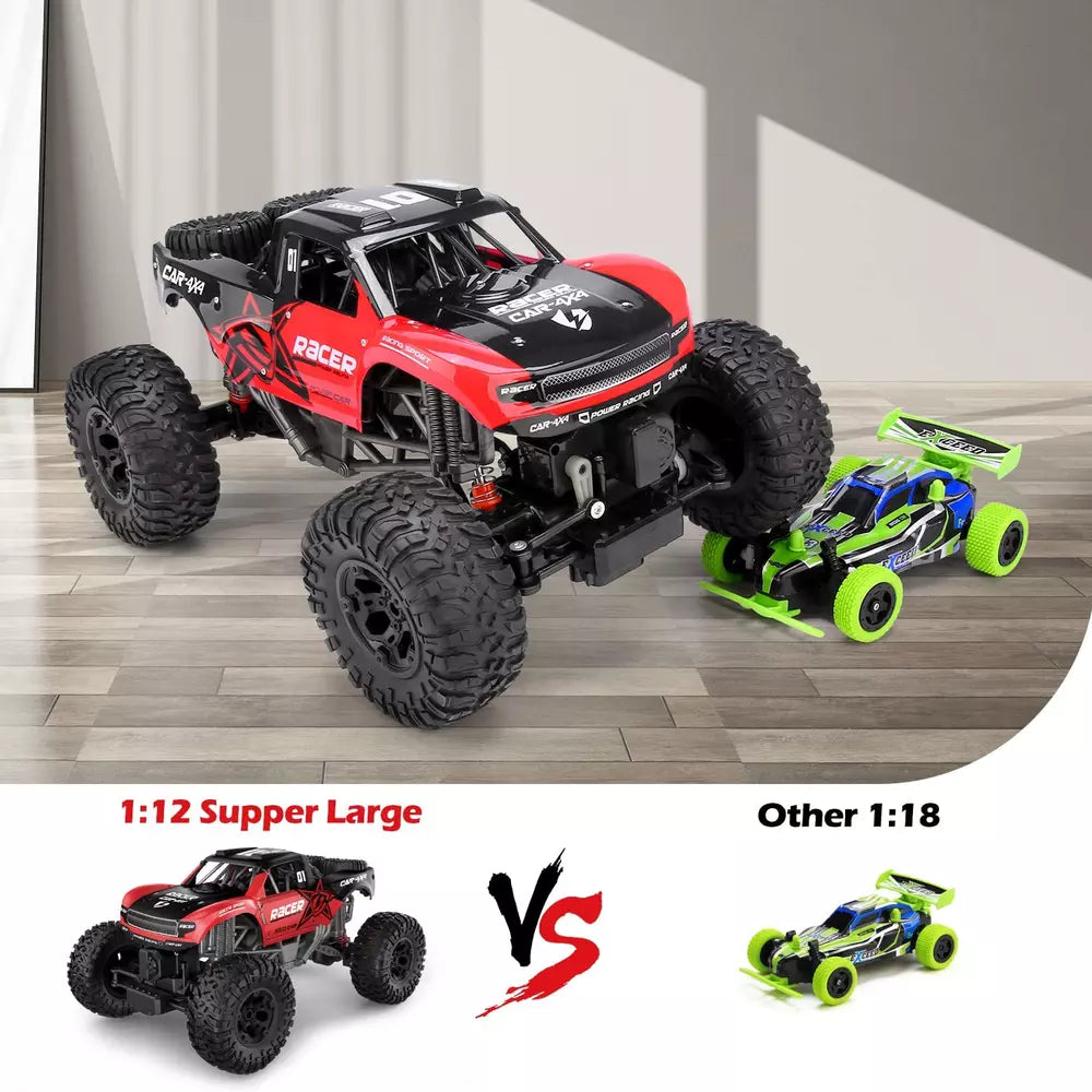 RC Trucks 4x4 Offroad Waterproof - 1:12 Scale Large Remote Control Car with Dual