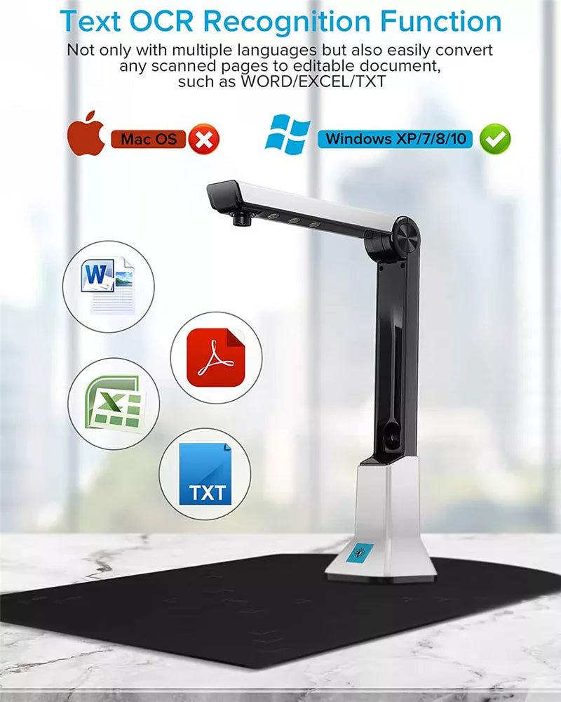 Document Camera for Teachers, 8MP High Definition USB Portable Scanner with Real