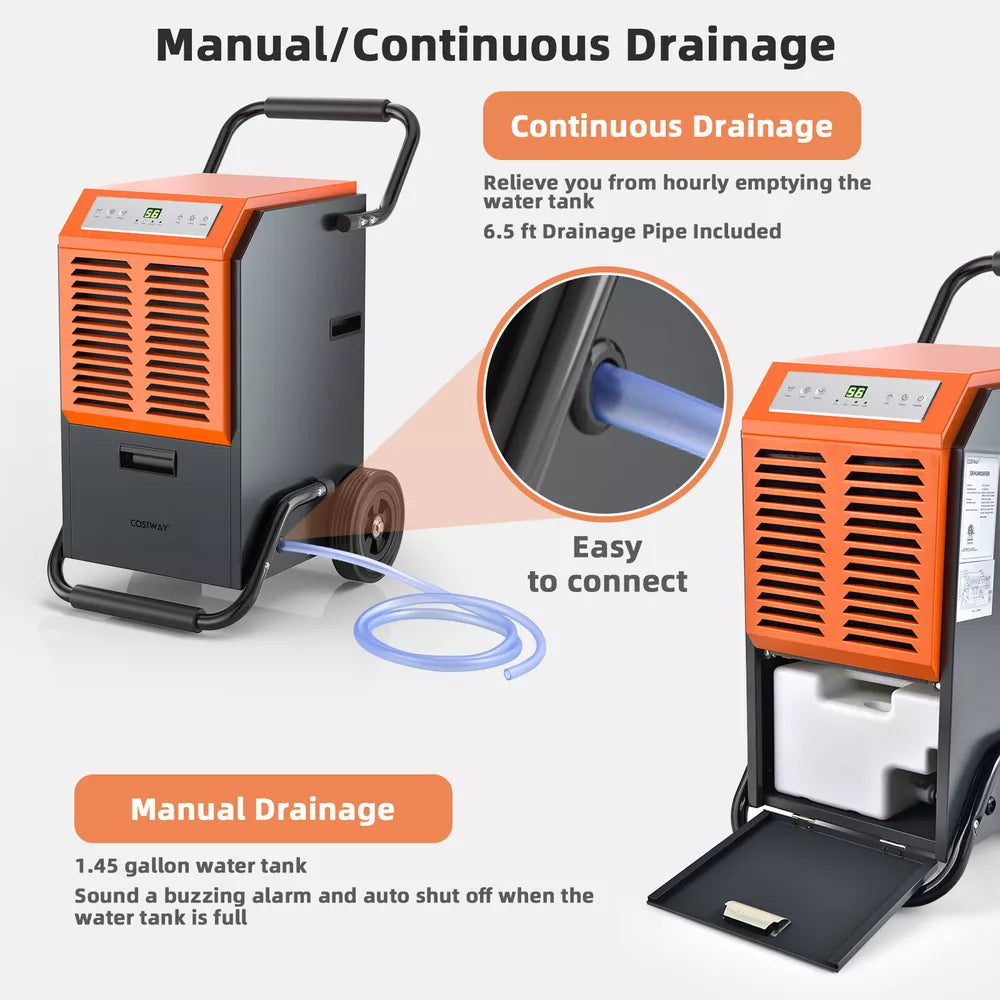 Costway 163 PPD Commercial Dehumidifier Portable Industrial Commercial Grade