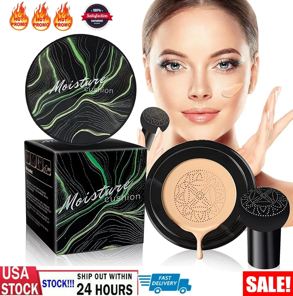 Mushroom Head Air Cushion CC BB Cream Concealer Foundation Moisturizing Gift USA