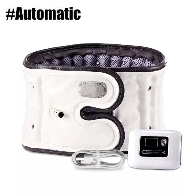 Lumbar support belt with automatic pump traction device suitable for the waist