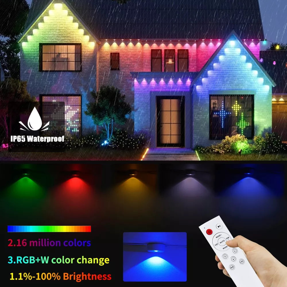 Permanent Outdoor Eaves Lights Smart RGB 150ft/300ft 108/216 LED DIY Scene Modes