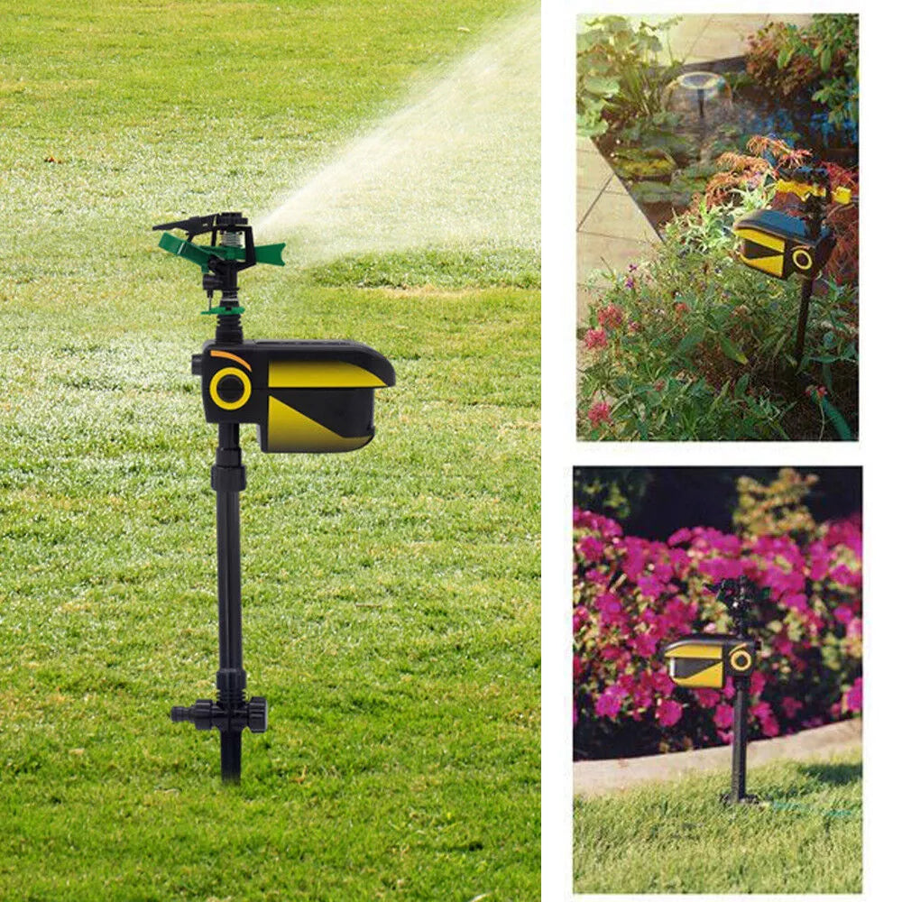 Adjustable Solar Garden Animal Repeller Water Sprinkler Sensor Motion Activated!