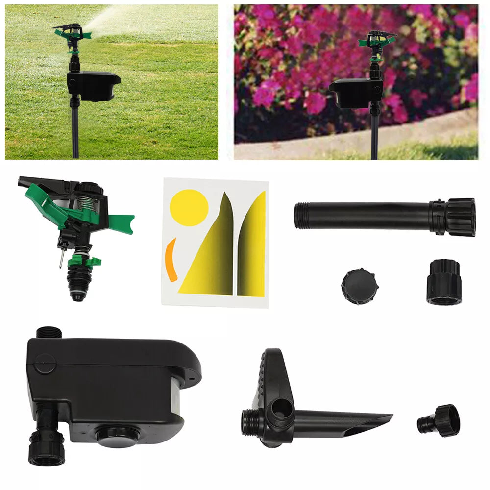 Adjustable Solar Garden Animal Repeller Water Sprinkler Sensor Motion Activated!