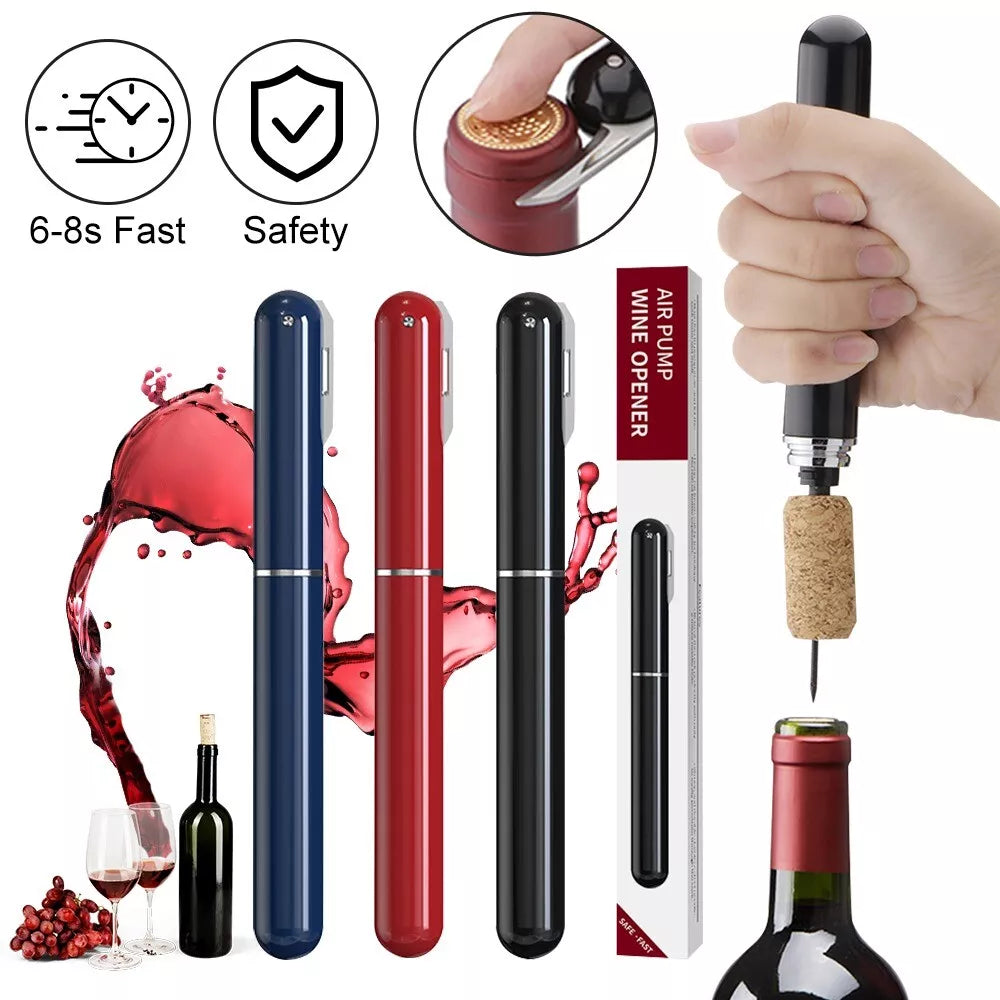 Air Pressure Pump Wine Bottle Opener Portable Pin Stainless Steel Cork Remover