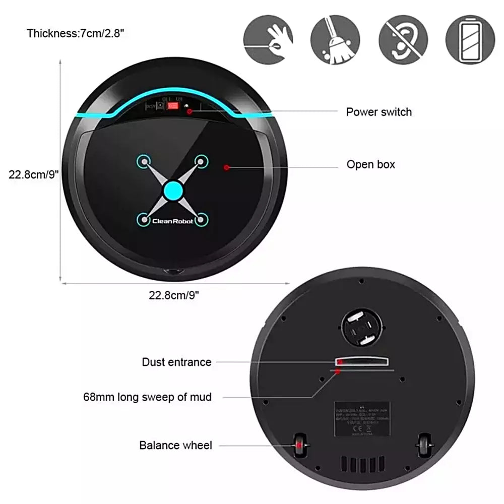 Aspiradora Robot Robotica Barredora Piso Inteligente Recargable Automatica Hogar