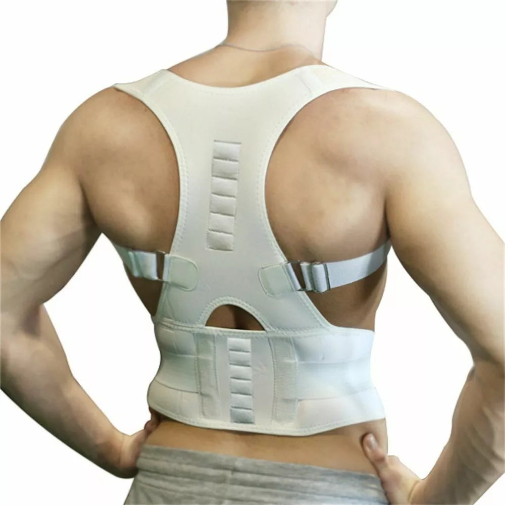 Back Posture Magnetic Shoulder Corrector Support Brace Belt Therapy Men Women US