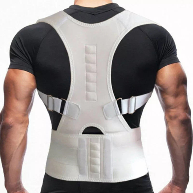 Back Posture Magnetic Shoulder Corrector Support Brace Belt Therapy Men Women US