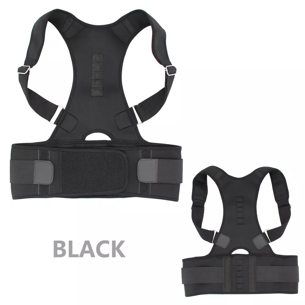 Back Posture Magnetic Shoulder Corrector Support Brace Belt Therapy Men Women US