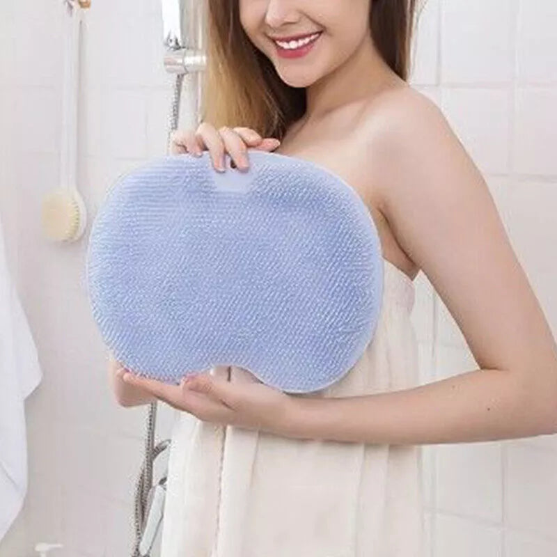 Shower Foot Back Scrubber Massage Pad Body Bath Gray Brush Mat Cleaning Rub Back