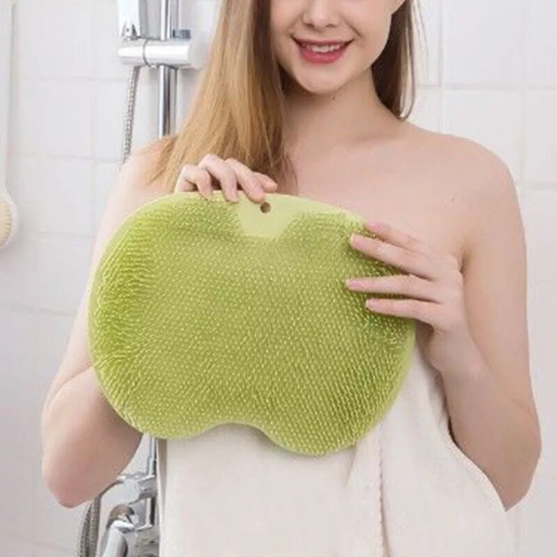 Shower Foot Back Scrubber Massage Pad Body Bath Gray Brush Mat Cleaning Rub Back