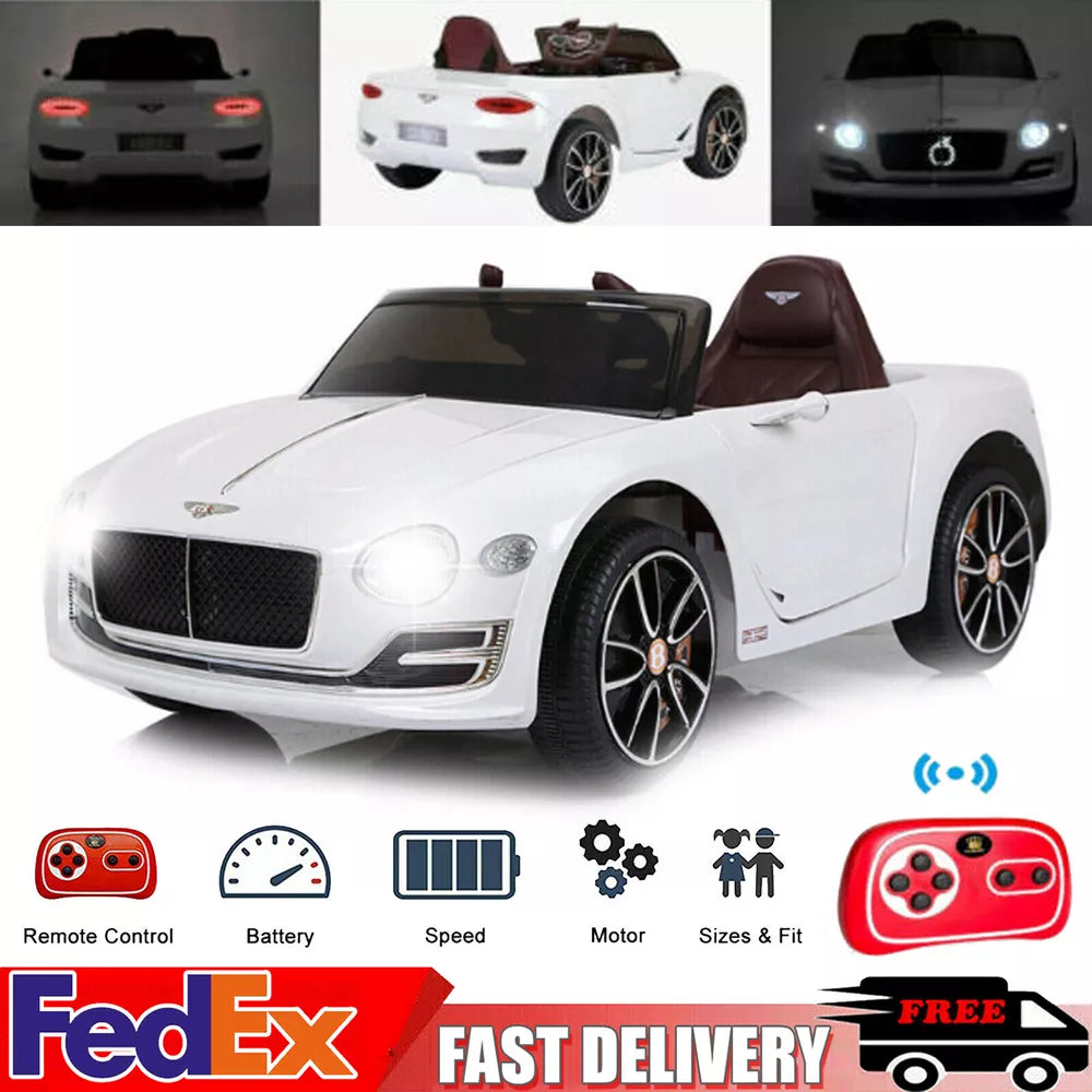 Bentley Style Kids 12V Ride On Car Toys Battery Operated Electric Leather Seat