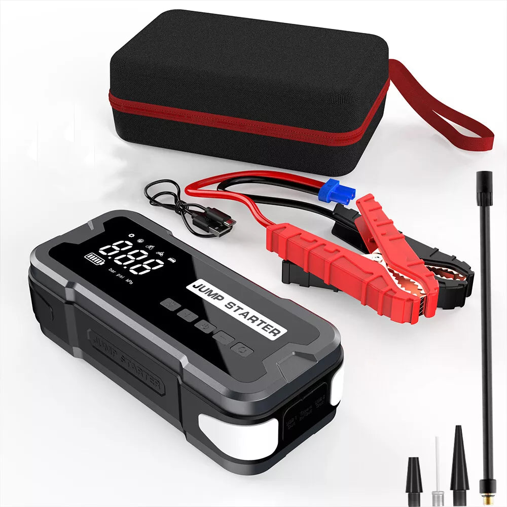 Car Jump Starter with Air Compressor Power Bank Battery USB Charger Booster