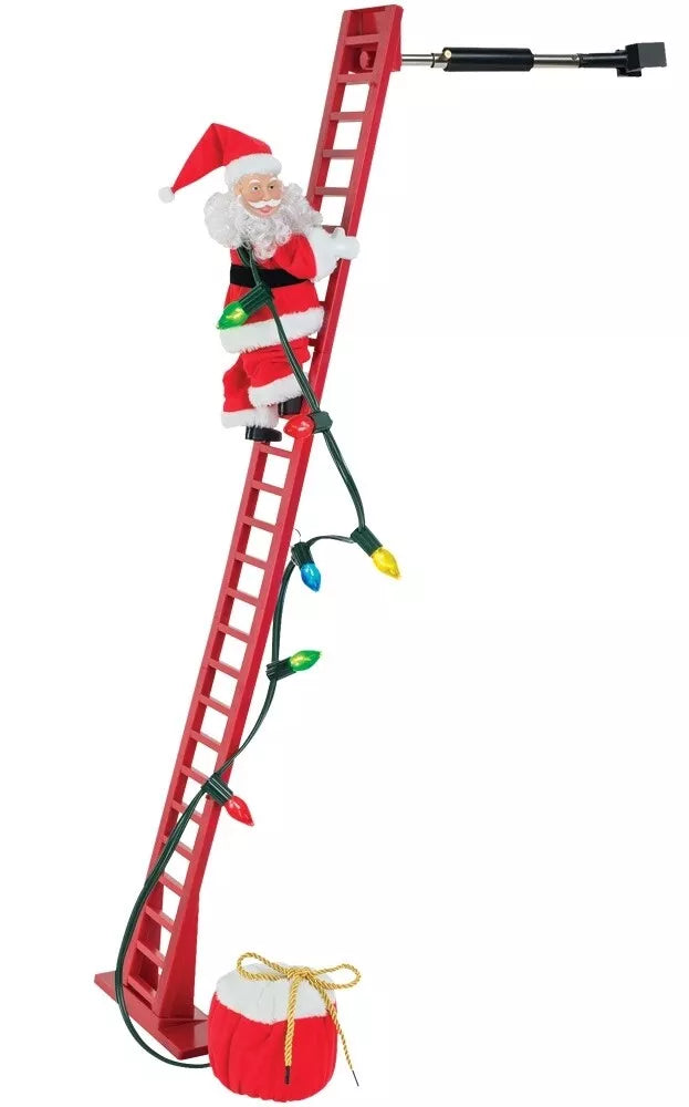 Climbing Santa Claus Large 40" Animated Christmas Ladder Decoration Music