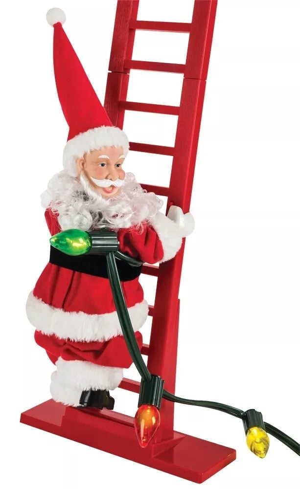 Climbing Santa Claus Large 40" Animated Christmas Ladder Decoration Music