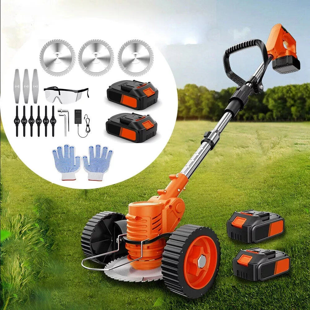 Cordless String Trimmer, Edger Weed Whacker Grass Eater Lawn Cutter w/2* Battery