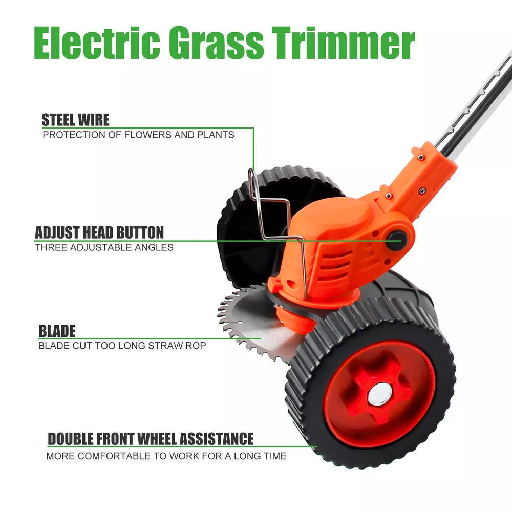 Cordless String Trimmer, Edger Weed Whacker Grass Eater Lawn Cutter w/2* Battery