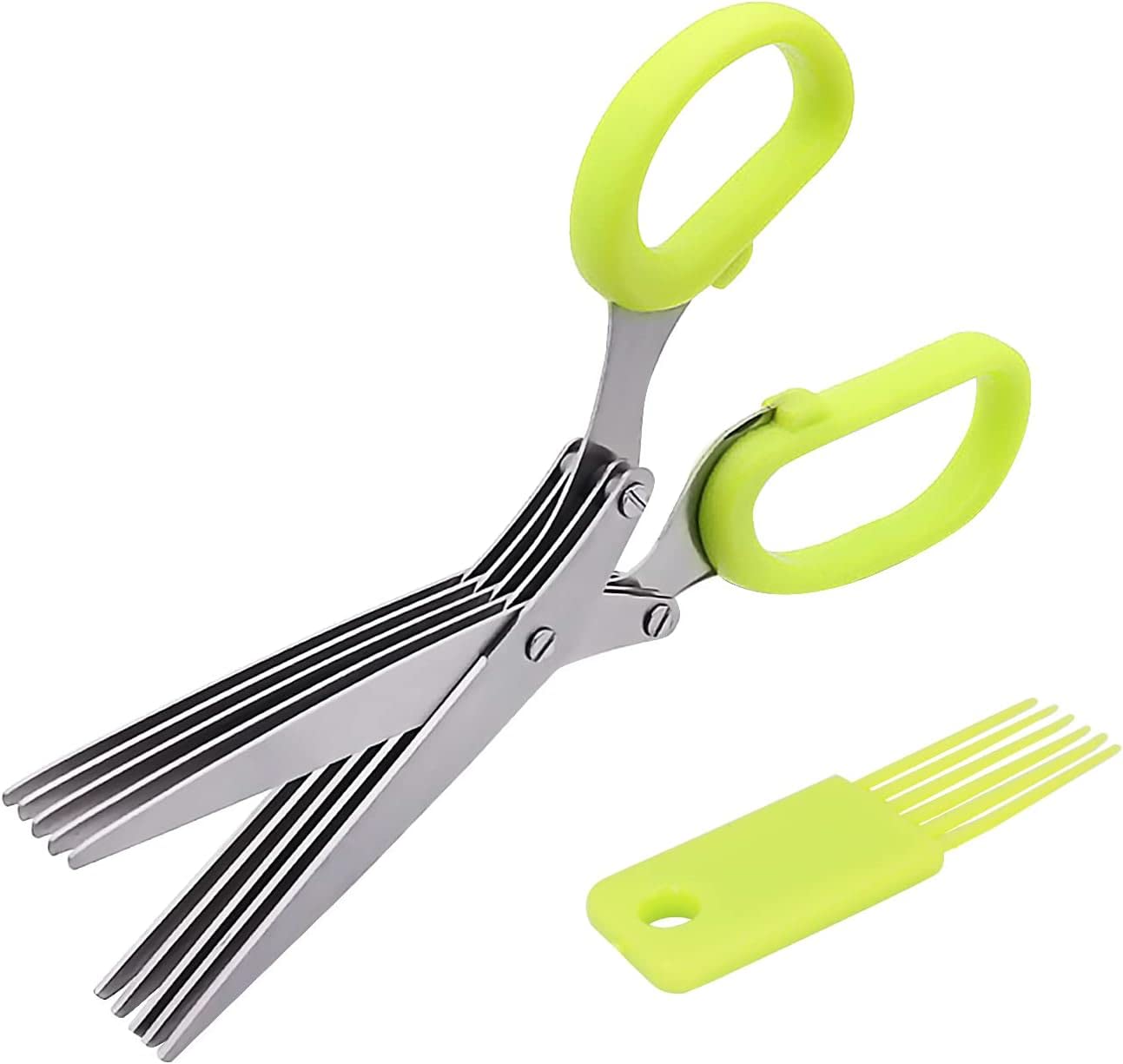 Stainless Steel Vegetable Scissors 5 Blades Scallion Scissors Herb Onion Cutter