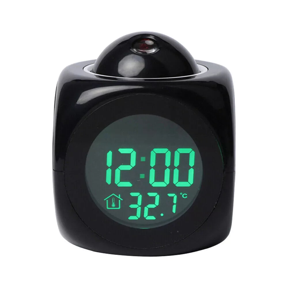 Digital Alarm Clock Snooze LED Wall Ceiling Projection LCD Voice Talking USA