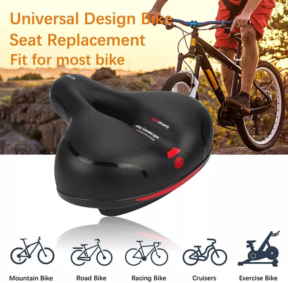 E-bike Bicycle Seat for Women Man Health Gel Bike Saddle Extra Wide Comfort Pad