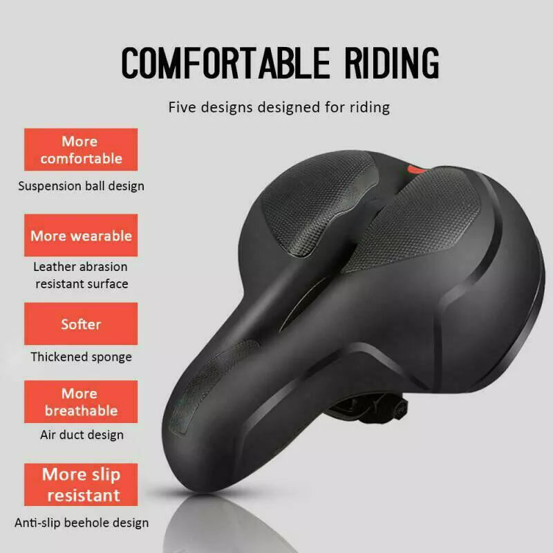 E-bike Bicycle Seat for Women Man Health Gel Bike Saddle Extra Wide Comfort Pad