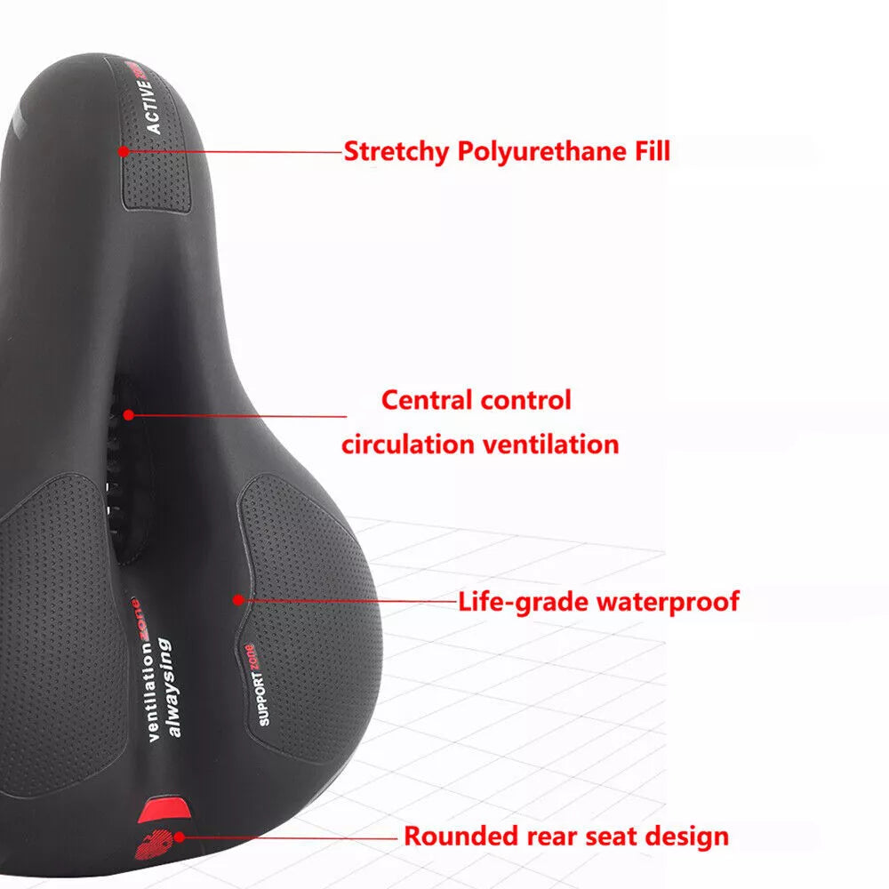 E-bike Bicycle Seat for Women Man Health Gel Bike Saddle Extra Wide Comfort Pad