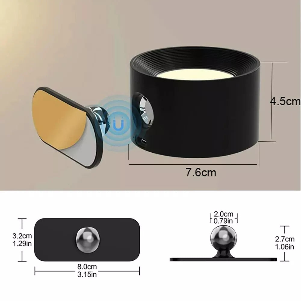 Easystick Cordless Wall Lamp, Rechargeable Led Magnetic Wall Light 360° Rotation