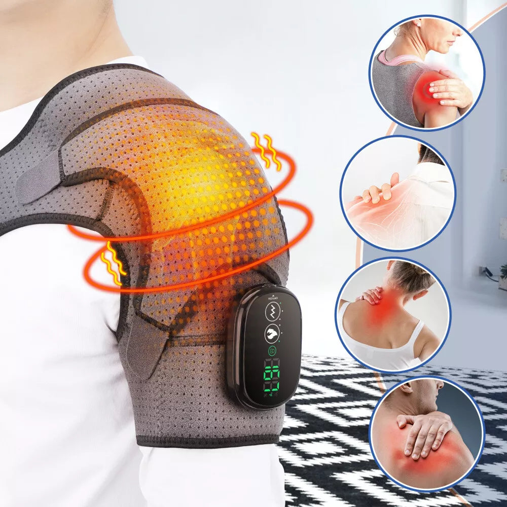 Electric Heating Shoulder Wrap Vibration Massager Heated Knee Support PainRelief