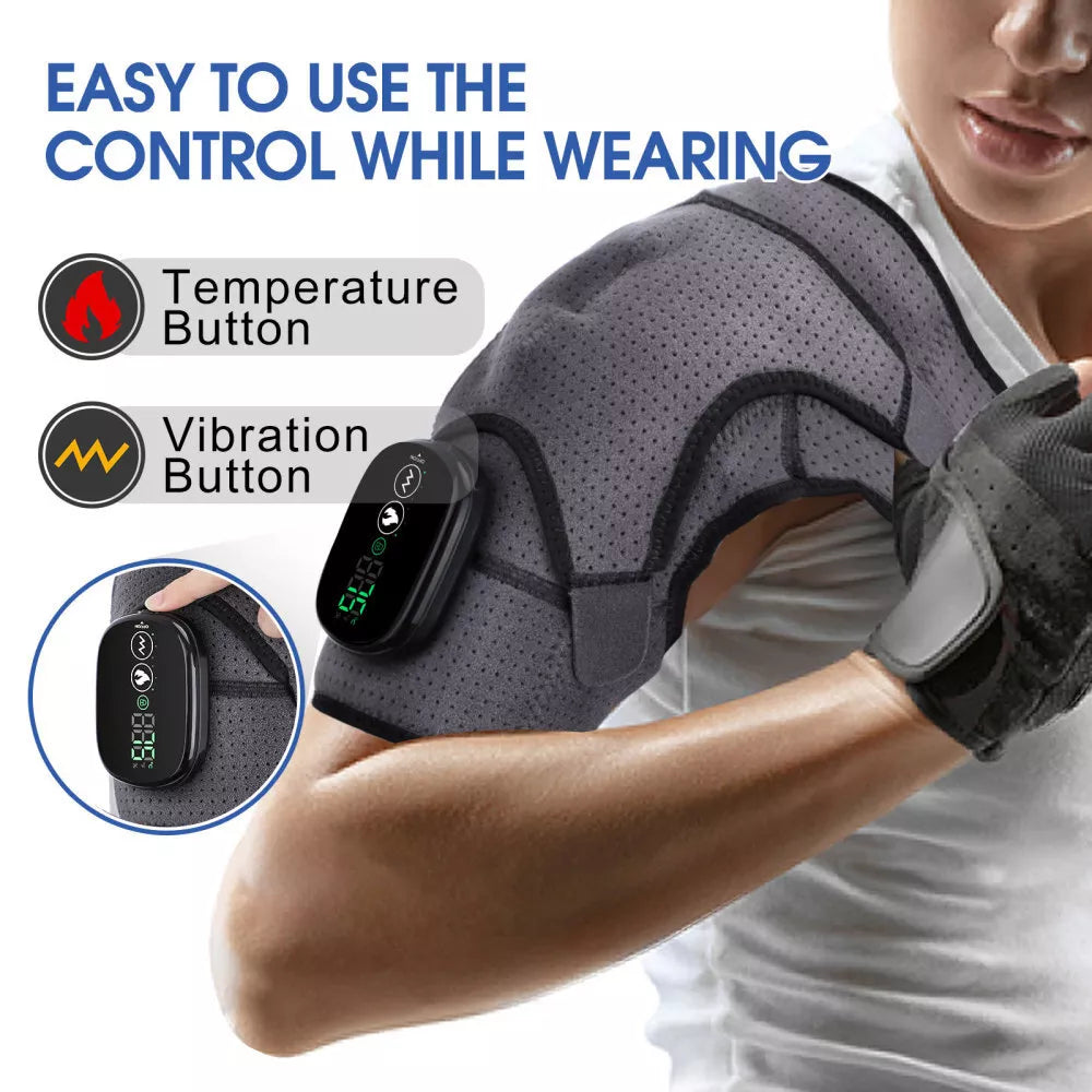 Electric Heating Shoulder Wrap Vibration Massager Heated Knee Support PainRelief