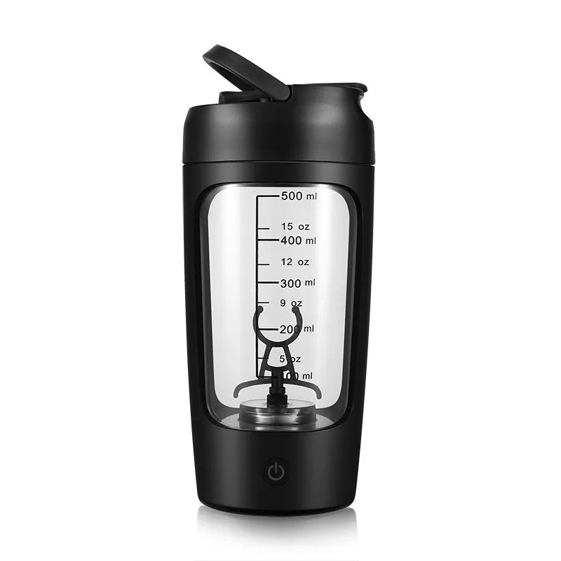 Electric Protein Shaker Bottle With Storage Cup 21 oz Mixer Portable Blender Gym