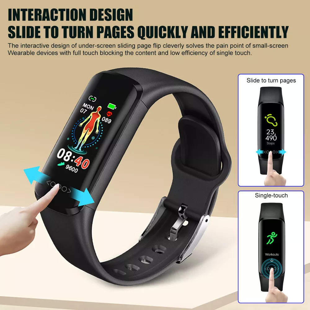 Fitness Activity Tracker Body Temperature Heart Rate Sport Fit@bit Smart Watch