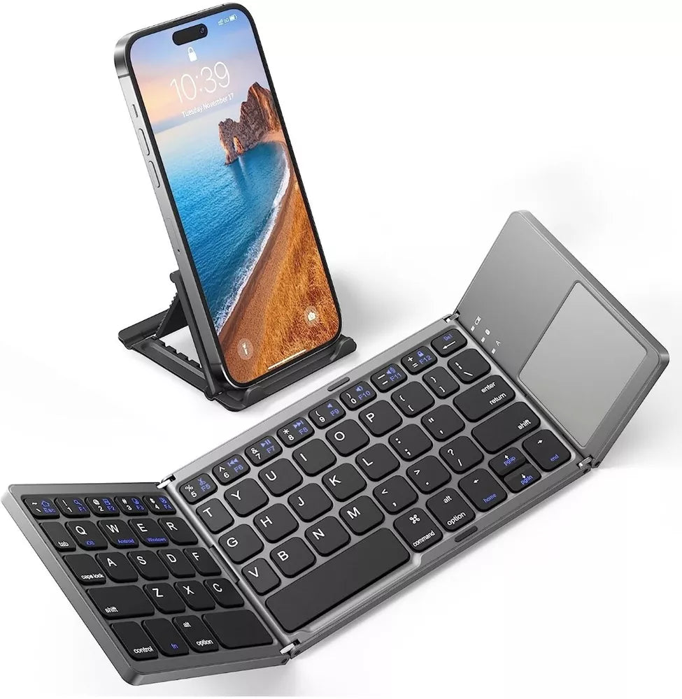 Foldable Wireless Bluetooth Keyboard with Touchpad Rechargeable Ultra-Thin N4Z9