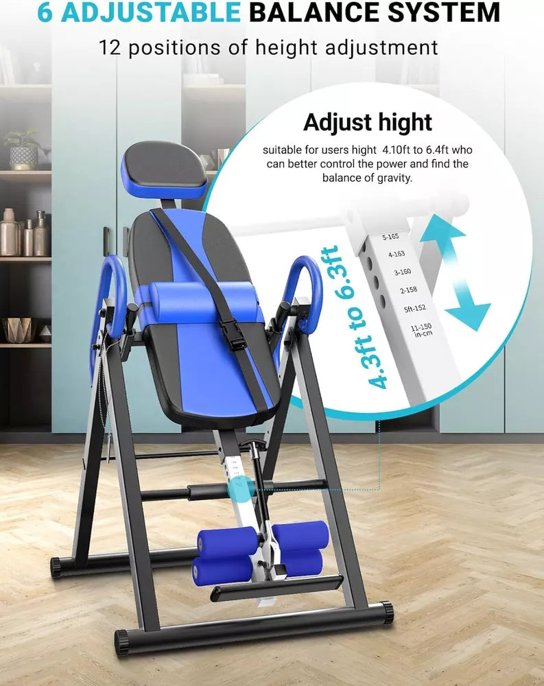 Foldable Inversion Table for Back Pain Relief Heavy Duty Back Stretcher Machine