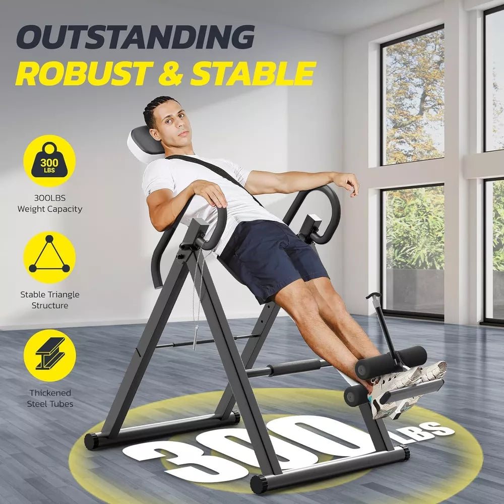 Foldable Inversion Table for Back Pain Relief Heavy Duty Back Stretcher Machine