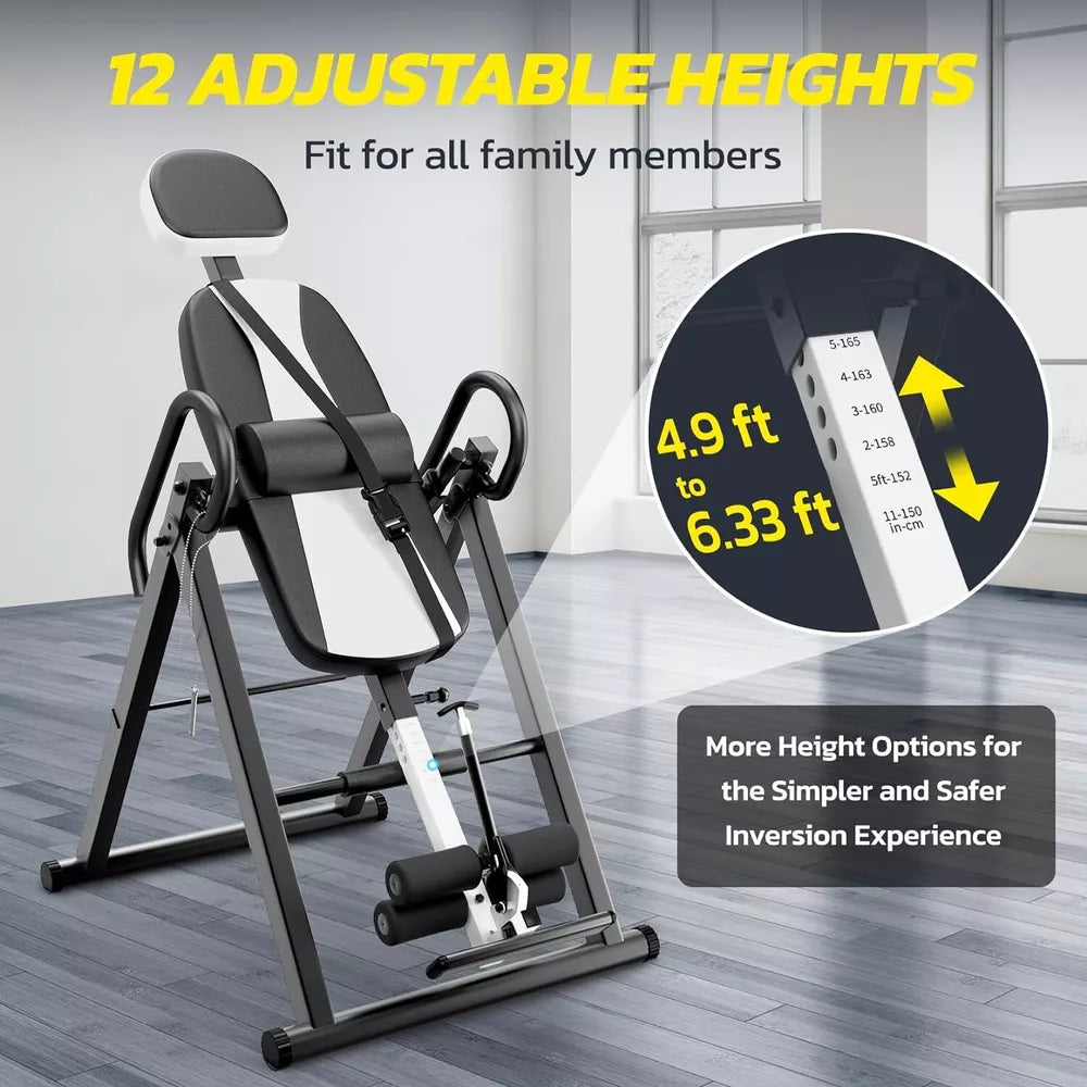 Foldable Inversion Table for Back Pain Relief Heavy Duty Back Stretcher Machine