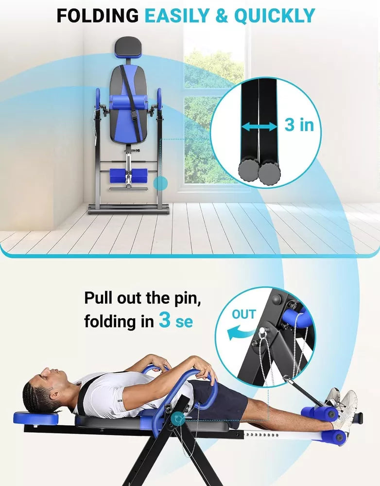 Foldable Inversion Table for Back Pain Relief Heavy Duty Back Stretcher Machine