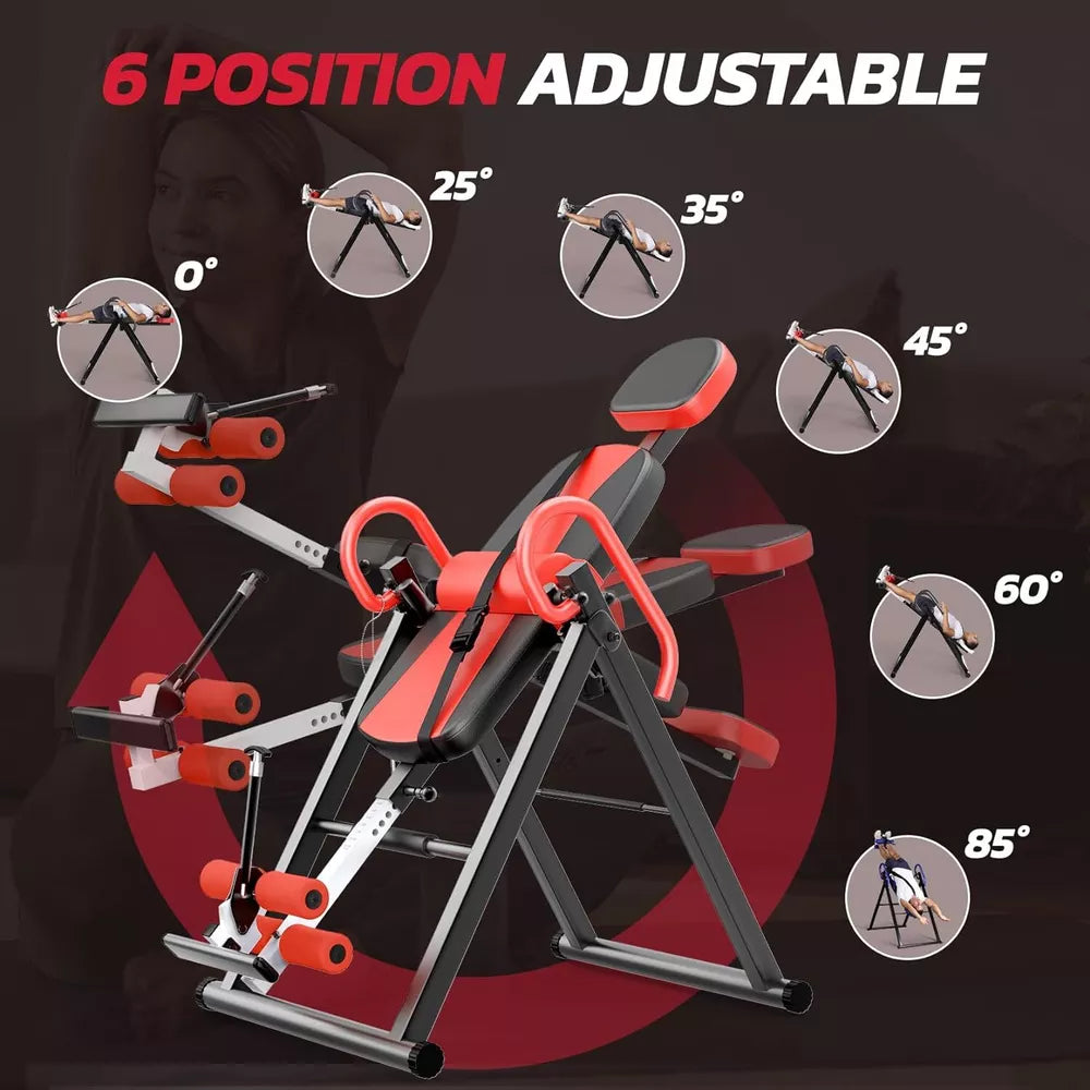 Foldable Inversion Table for Back Pain Relief Heavy Duty Back Stretcher Machine