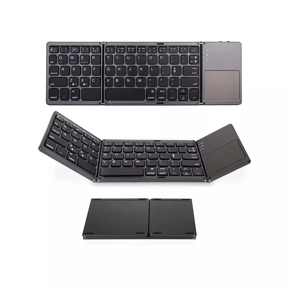 Foldable Wireless Bluetooth Keyboard with Touchpad Rechargeable Ultra-Thin N4Z9