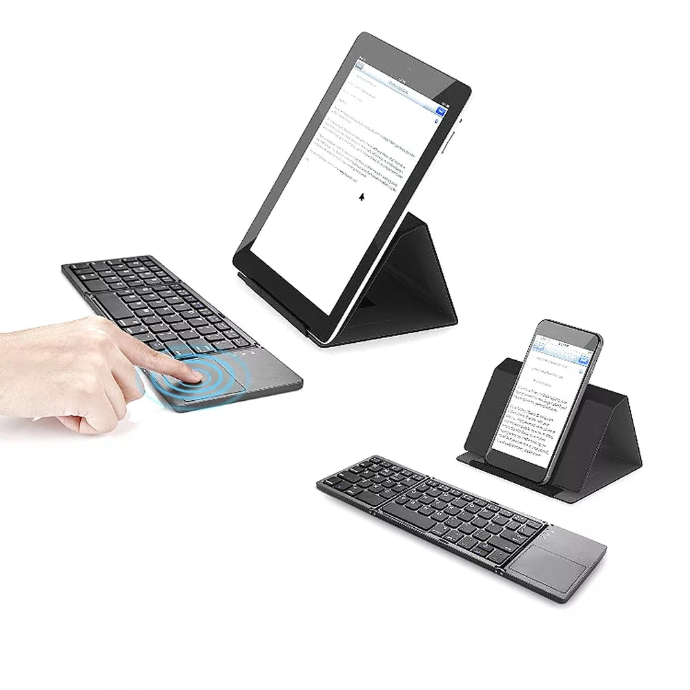 Foldable Wireless Bluetooth Keyboard with Touchpad Rechargeable Ultra-Thin N4Z9