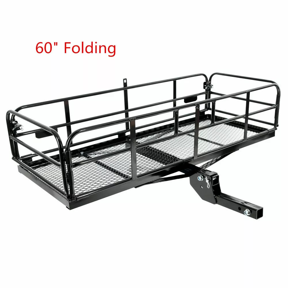 Folding Trailer Hitch Cargo Carrier Basket Luggage Rack Carrier Storage For SUV