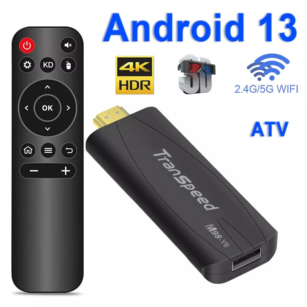 HDMI Android Streaming TV Stick Wifi Voice Assistant Remote Control Media Player