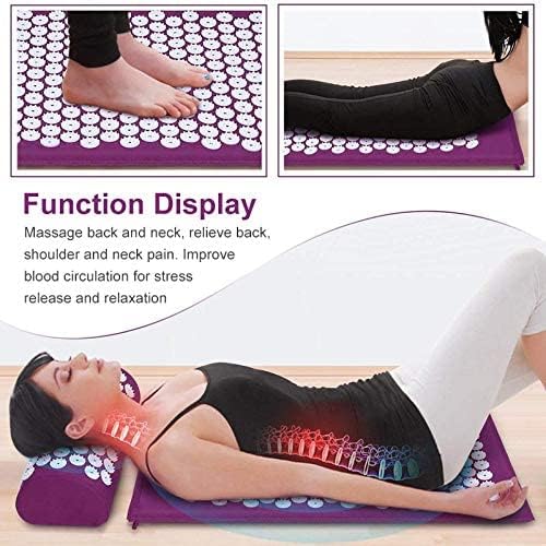 NOB Hemingweigh Acupressure Mat and Pillow Set Pain Relief with Tote Bag Black