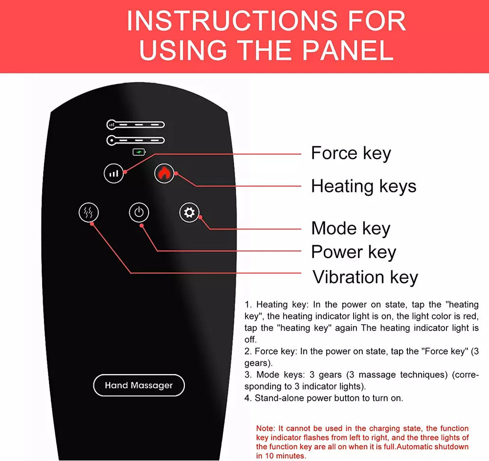 Hand Massager with Compression Heating for Arthritis Pain Relief Finger Numbness